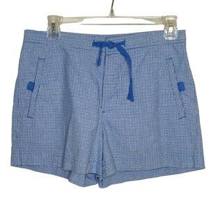 Vintage Ralph Lauren Womens Shorts Sz 6 Blue White Check Gingham Drawstring